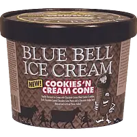 Blue Bell Creameries Cookies 'n Cream Cone ice cream